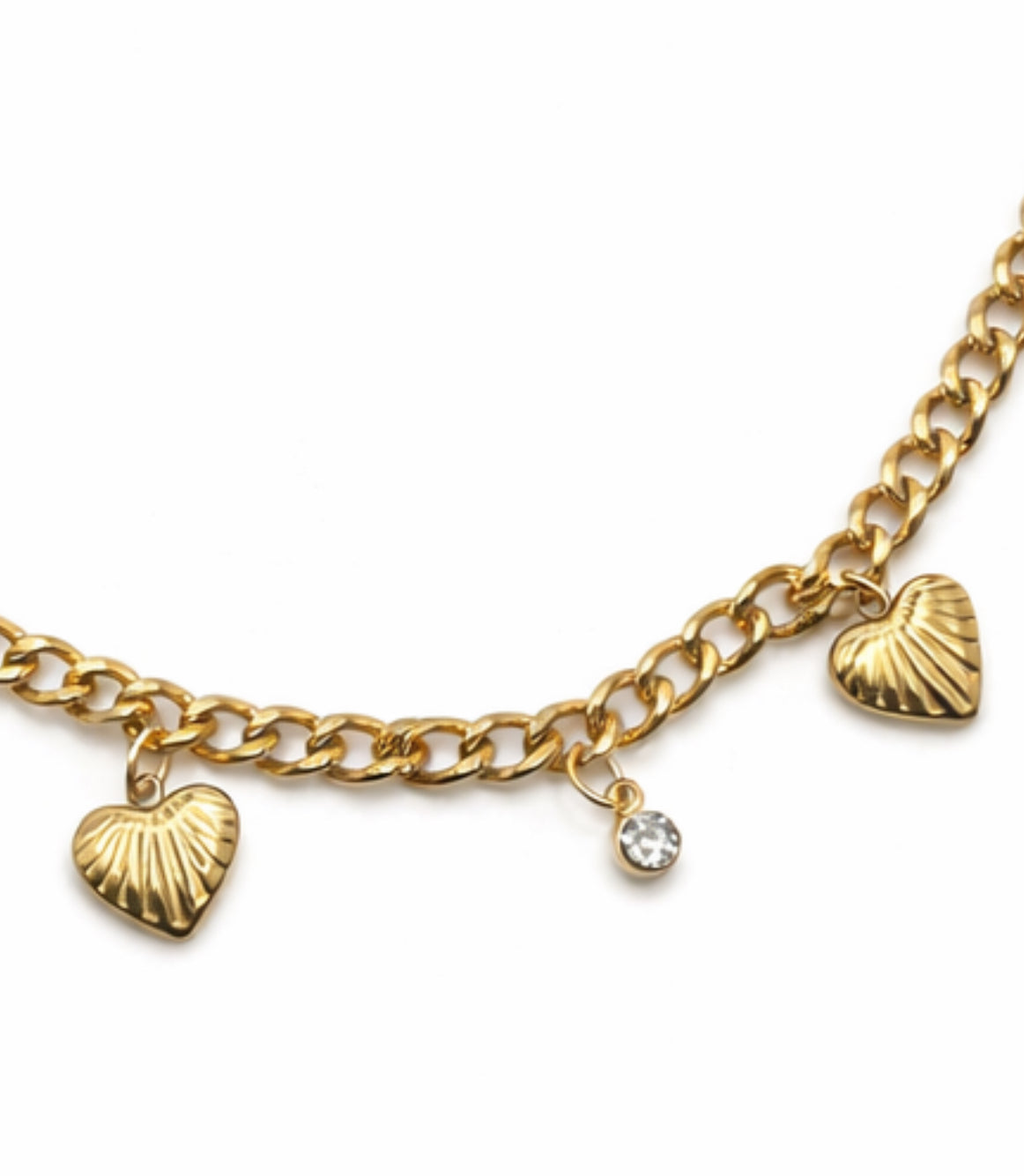 Heart Charm Gold Chain Necklace