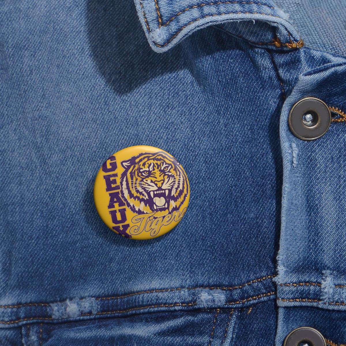 Geaux Tigers Button Pin