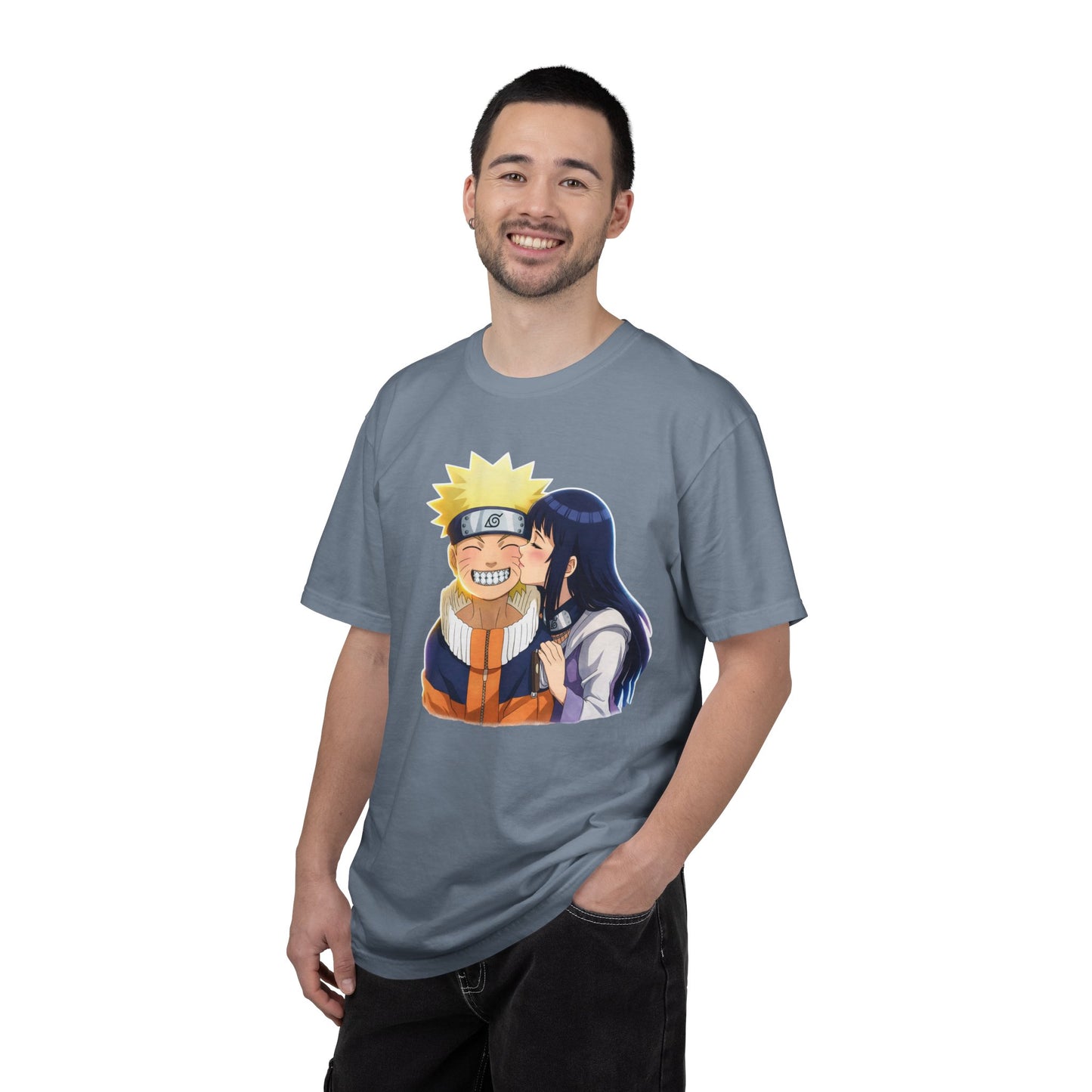 Anime Naruto & Hinata Kiss T-Shirt — Cute Romantic Shonen Tee