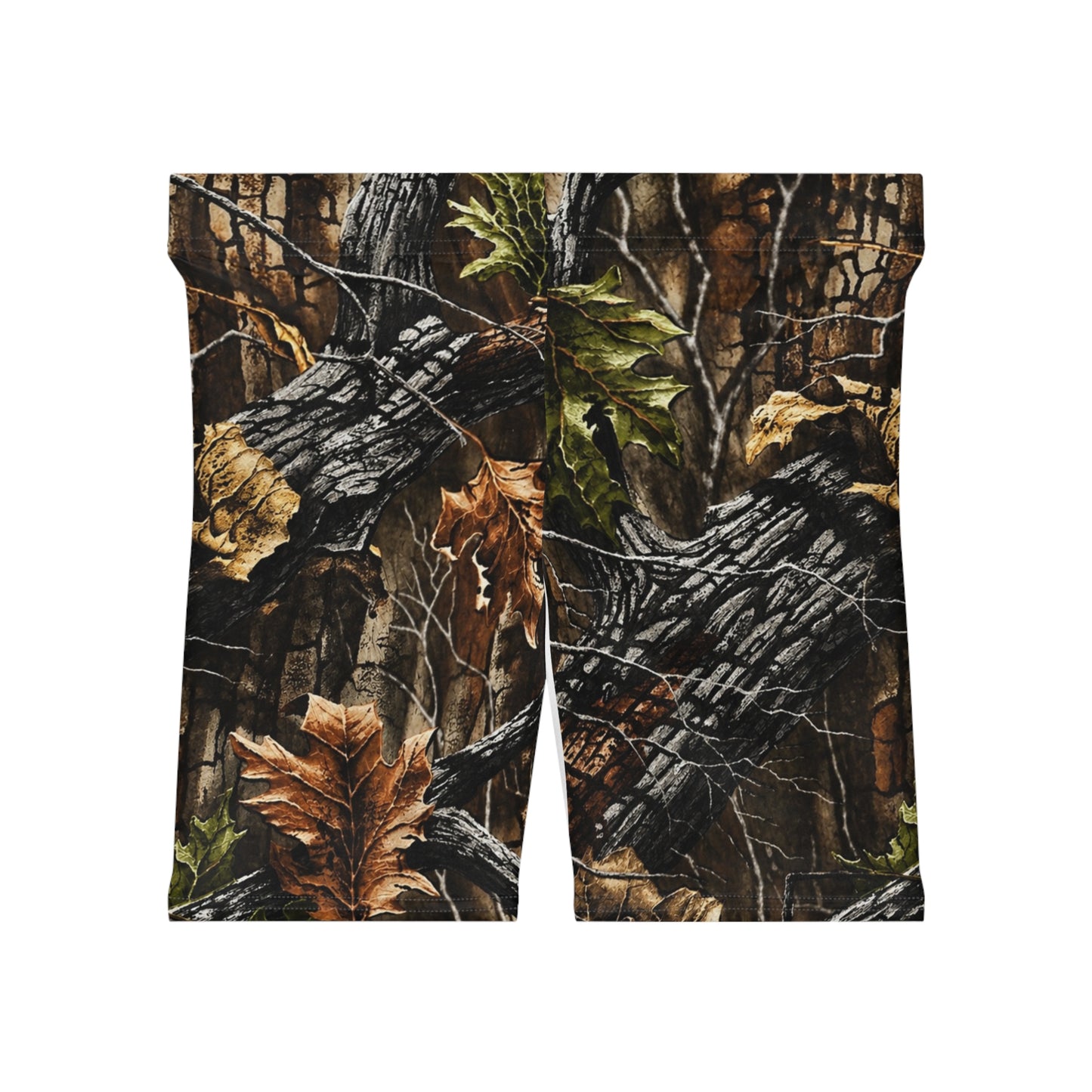 Camo Oak Leaf Women's Biker Shorts – Autumn Hunting & Outdoor Activewear