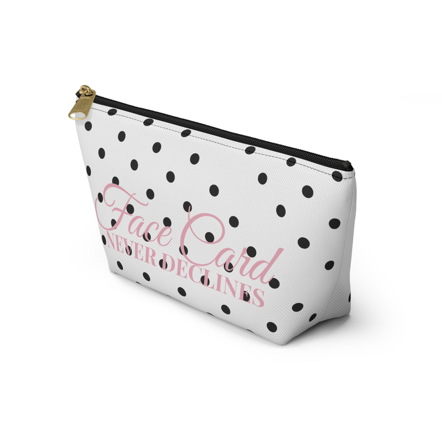 Polka Dot 'Face Card Never Declines' Accessory Pouch — Makeup & Card Holder