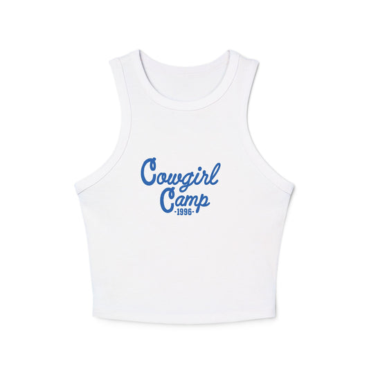 Cowgirl Camp Racer Tank Top — Women's Micro Rib Crop Tank