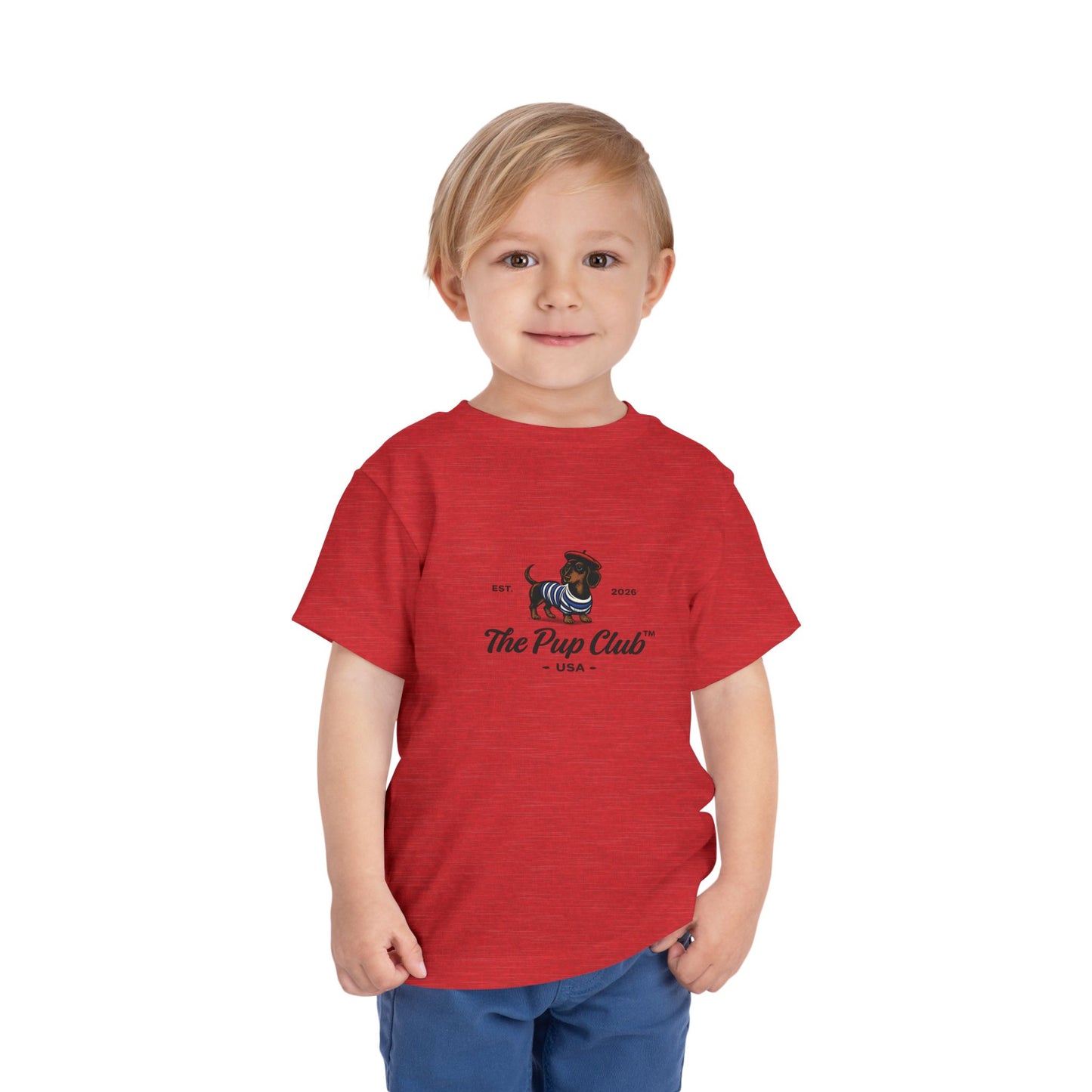 Toddler Tee — "The Pup Club" Puppy Graphic Kids Shirt