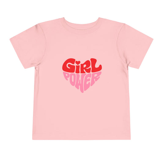 Toddler Tee — Pink "Girl Power" Heart Graphic
