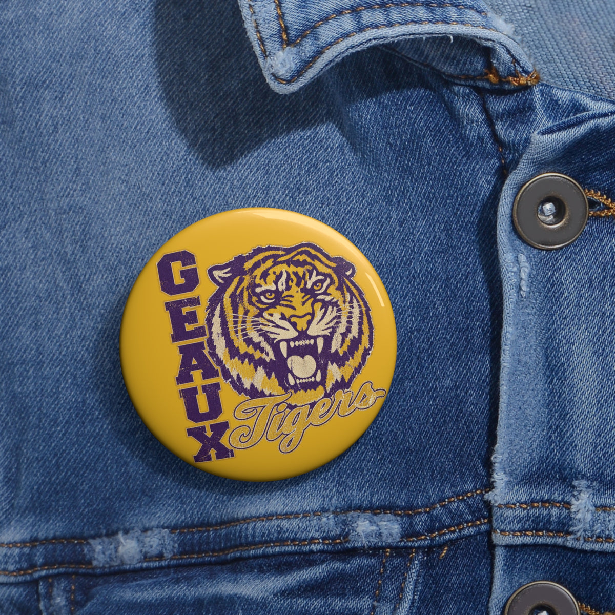 Geaux Tigers Button Pin