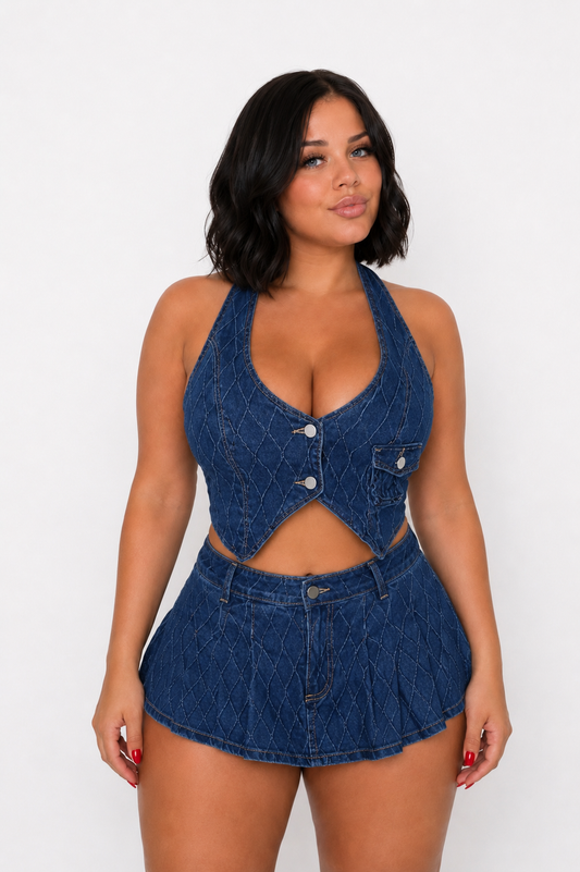 Denim Jean Top & Skort