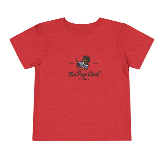 Toddler Tee — "The Pup Club" Puppy Graphic Kids Shirt