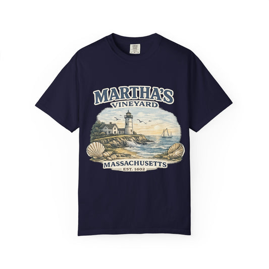 Martha's Vineyard Lighthouse T-Shirt — Massachusetts Coastal Souvenir