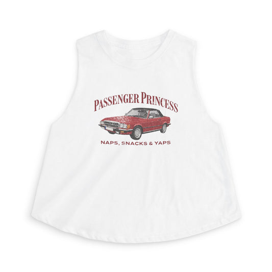 Passenger Princess Crop Top — 'Passenger Princess: Naps, Snacks & Yaps' Graphic Tank