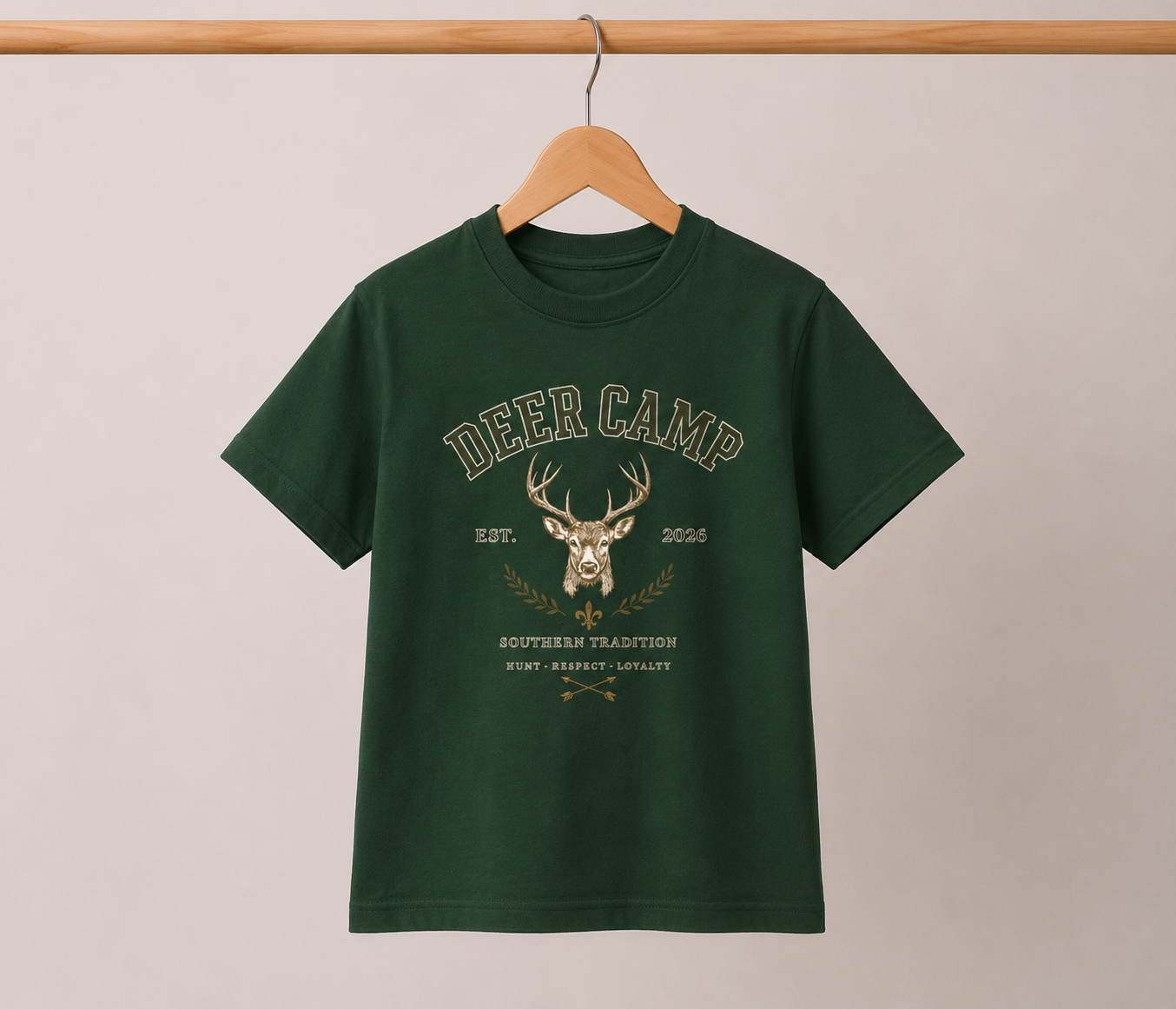 Kids Deer Camp T-Shirt — Rustic Hunting Camp Graphic Tee