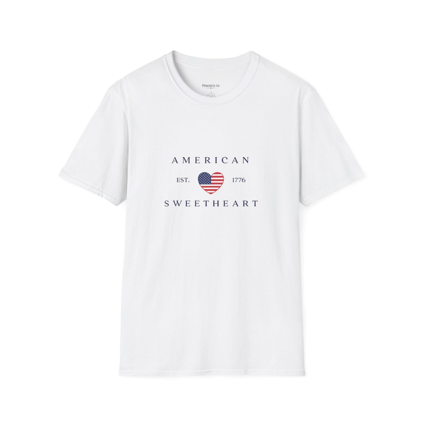 “American Sweetheart" Patriotic Heart Graphic (Est. 1776)
