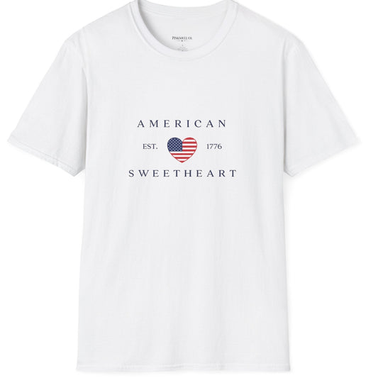 “American Sweetheart" Patriotic Heart Graphic (Est. 1776)