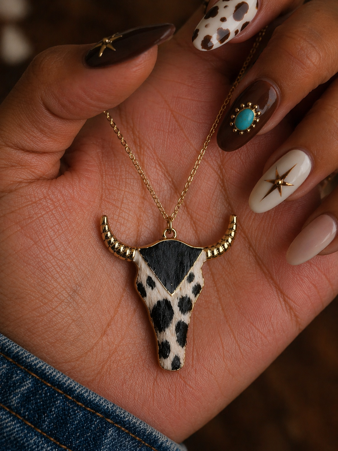 Western Bull Skull Necklace