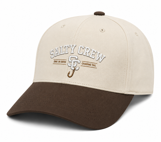Salty Crew Two-Tone Cap – Vintage Fishing Hat ("Sink or Swim / Chasing Tail")