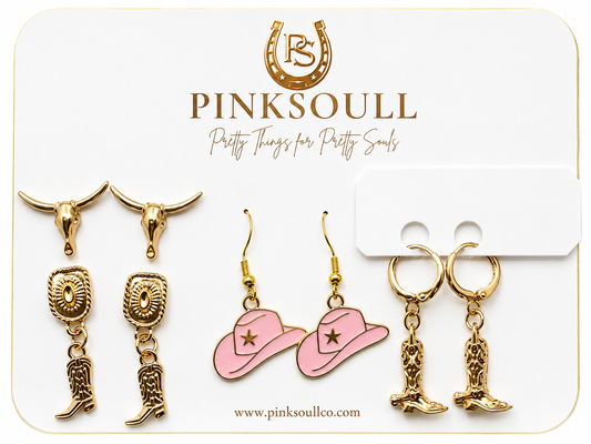PRETTY IN THE WEST EARRING SET — 4 PAIRS