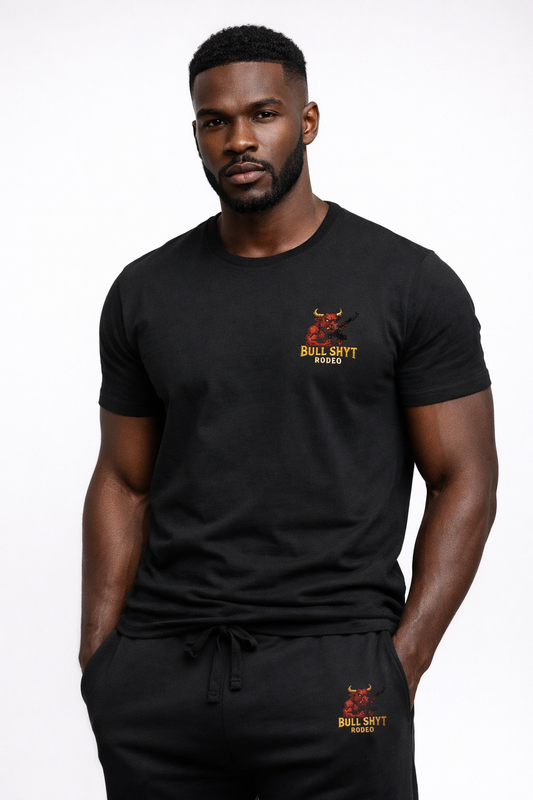 Bullshyt Rodeo Embroidered Black T-Shirt