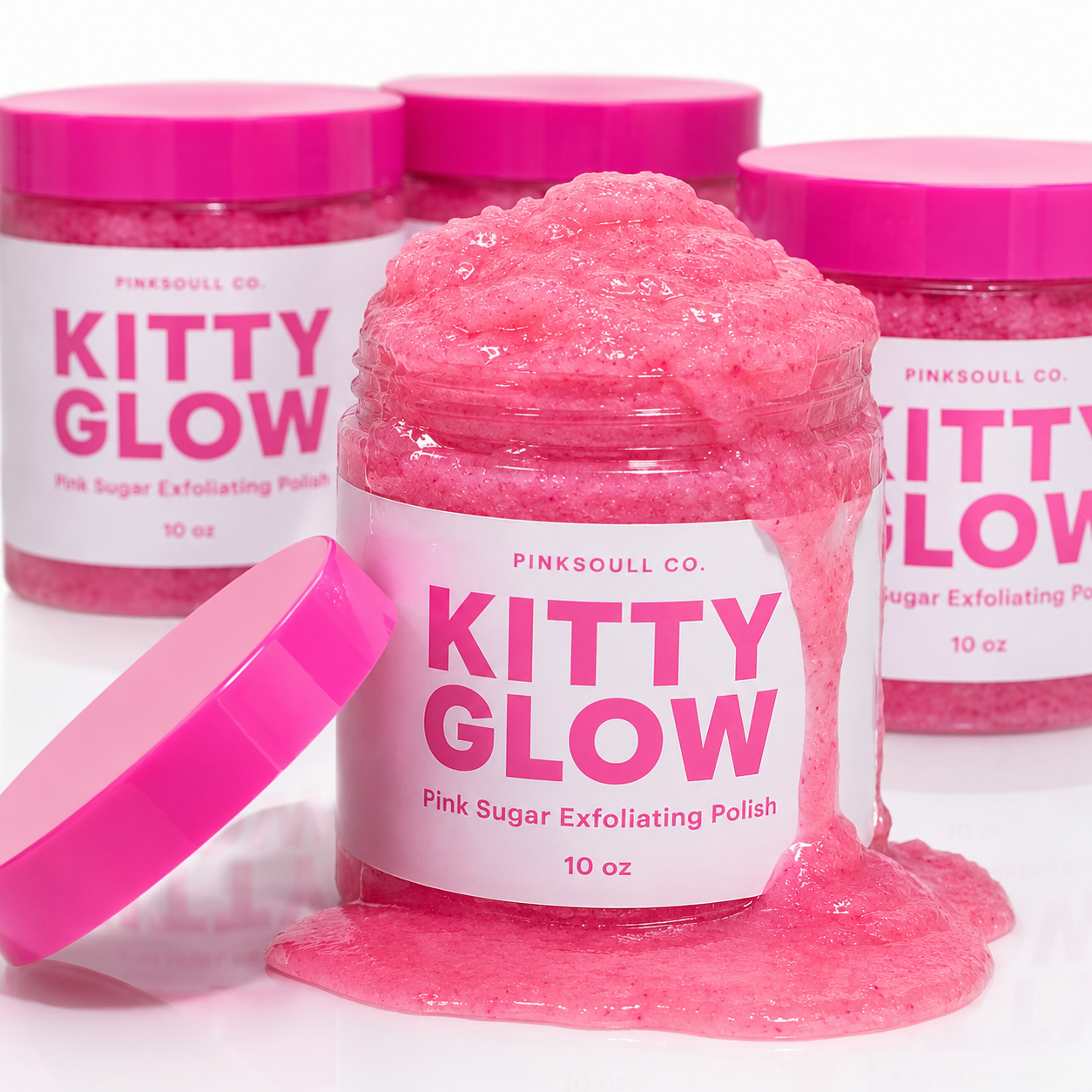 KITTY GLOW™ Pink Sugar Exfoliating Polish | 10 oz Sugar Scrub |