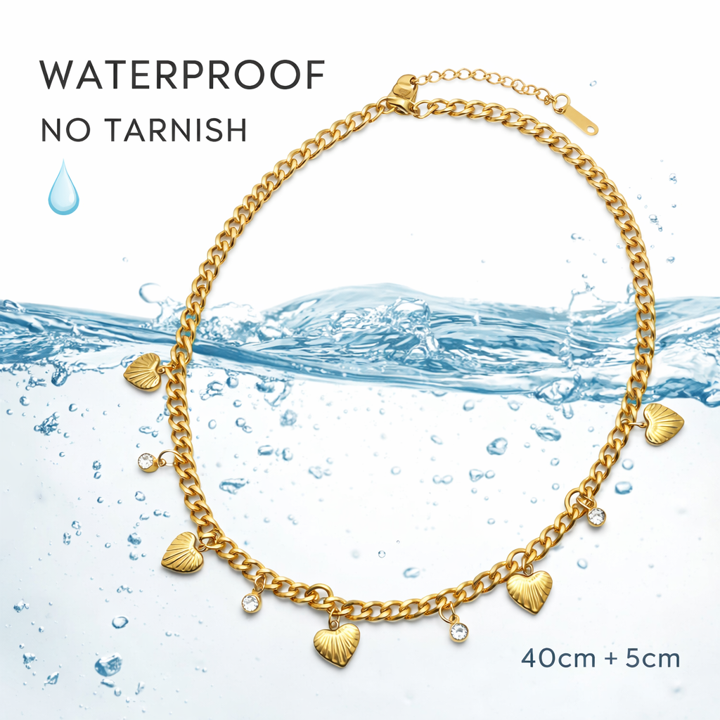 Heart Charm Gold Chain Necklace