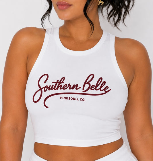 Southern Belle Racerback Tank Top – Women's Micro Rib Crop Tank