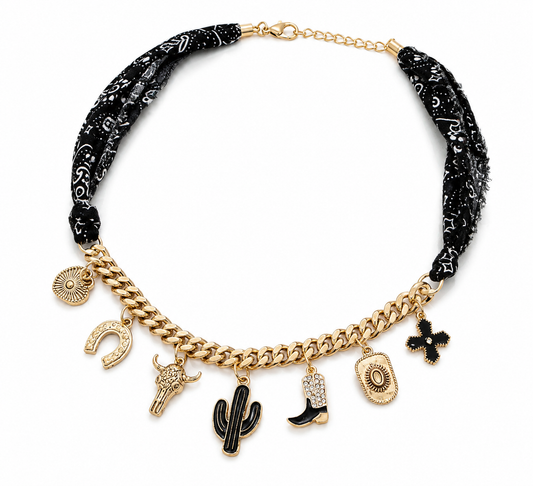 WILD WEST BANDANA CHARM NECKLACE